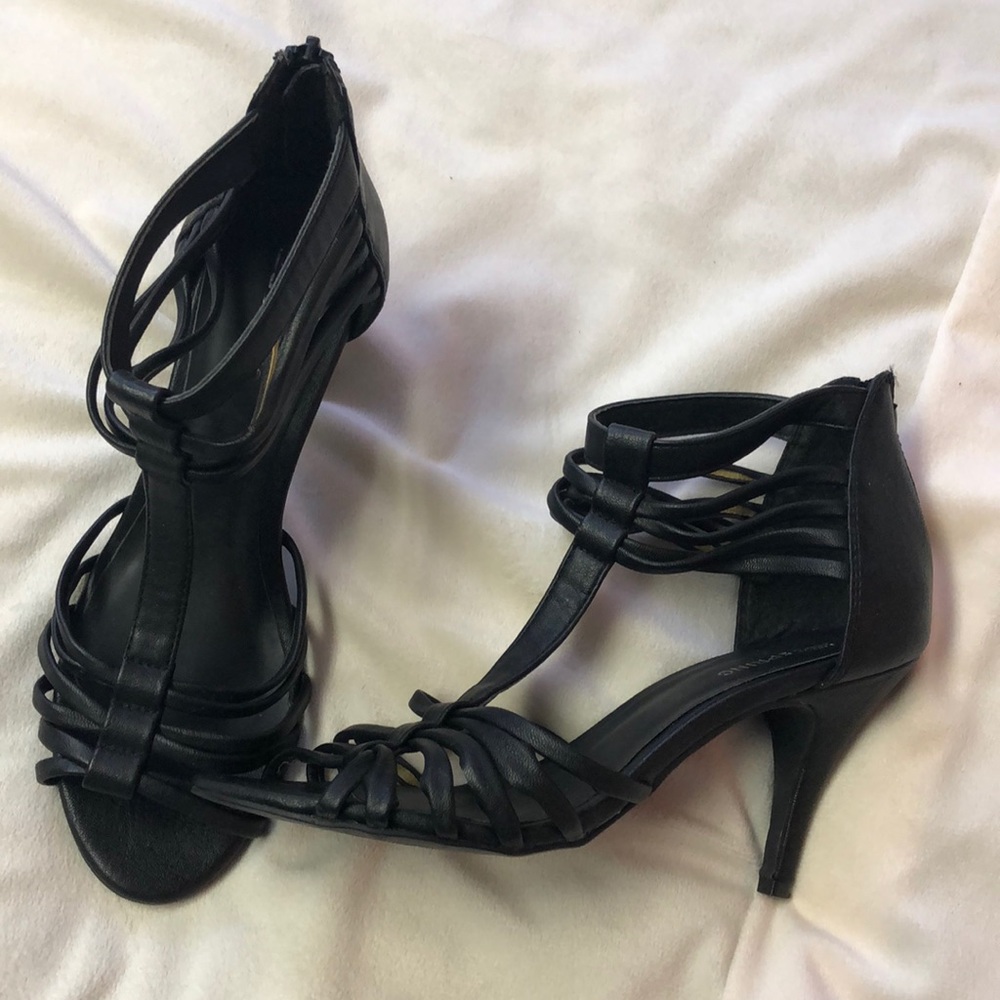 Zip Back Strappy Heels